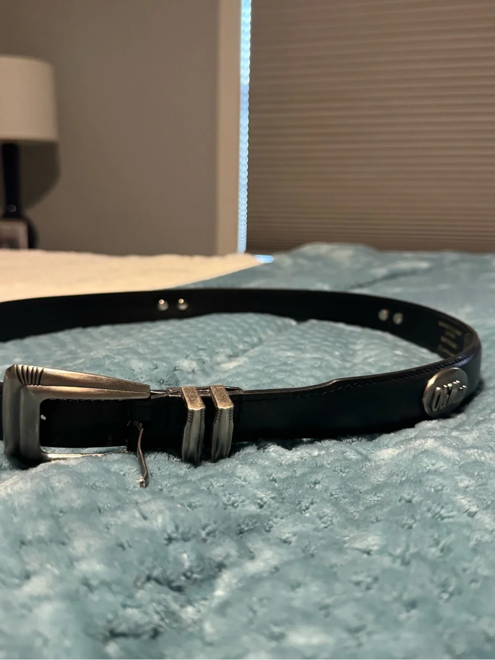 Black Leather Ole Miss Men's Belt